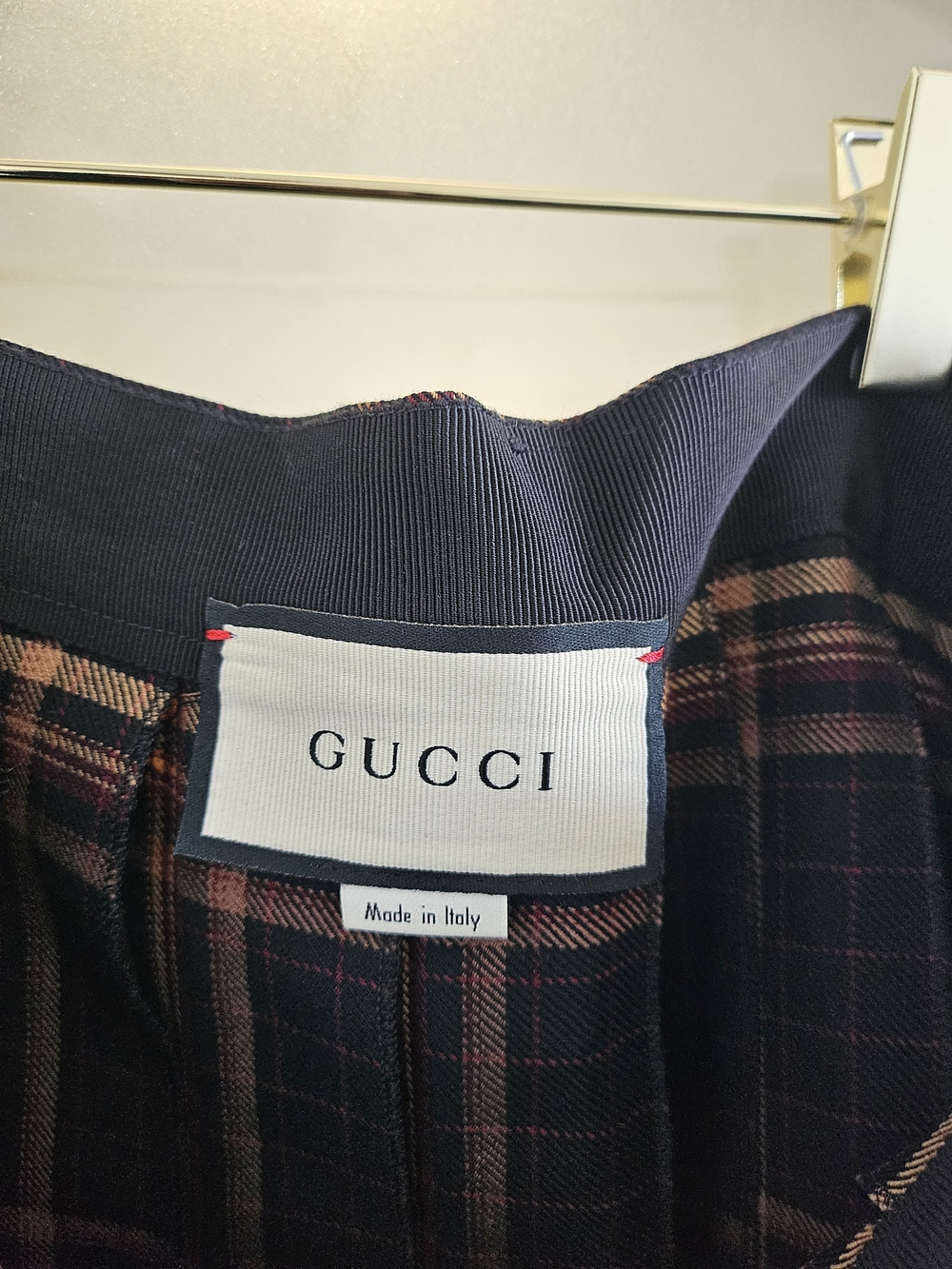 Gucci Pleated Checked Wool-Twill Midi Skirt - Picture 4 of 5
